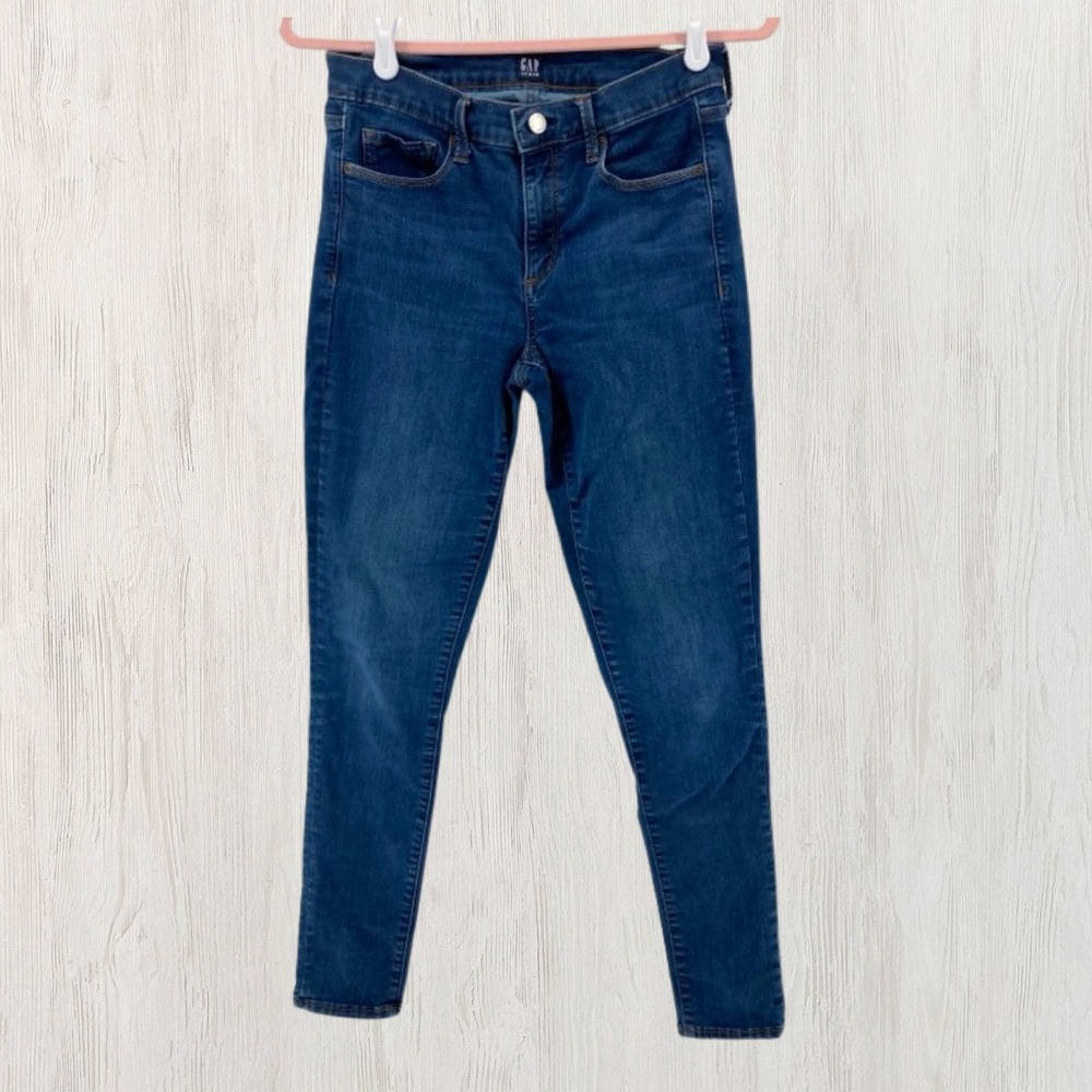 Gap True Skinny Jeans Womens‎ 8/29L Long Medium Wash Stretch Denim Blue Classic